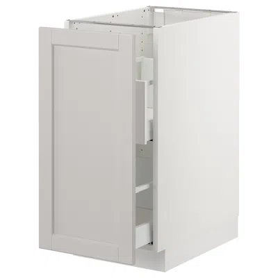 Ikea Sektion Base Cabinet For Sorting + 1 Door, White Maximera/lerhyttan Light Gray, 15x24x30 "