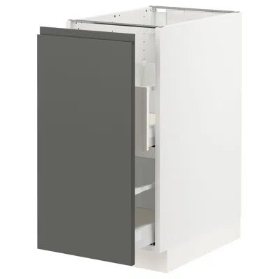 Ikea Sektion Base Cabinet For Sorting + 1 Door, White Maximera/voxtorp Dark Gray, 15x24x30 "
