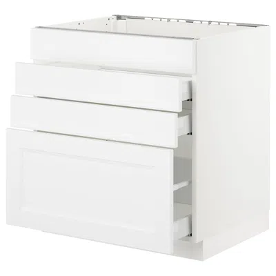 Ikea Sektion Base Cabinet For/cooktop W/3 Drawers, White Maximera/axstad Matte White, 30x24x30 "