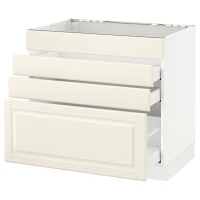 Ikea Sektion Base Cabinet For/cooktop W/3 Drawers, White Maximera/bodbyn Off-white, 36x24x30 "
