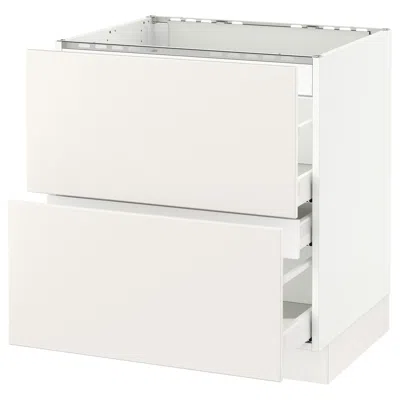Ikea Sektion Base Cabinet For/cooktop W/3 Drawers, White Maximera/veddinge White, 30x24x30 "