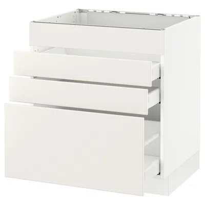 Ikea Sektion Base Cabinet For/cooktop W/3 Drawers, White Maximera/veddinge White, 30x24x30 "