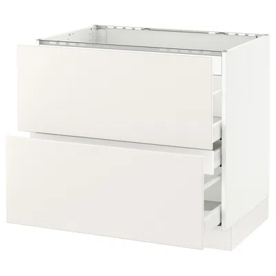 Ikea Sektion Base Cabinet For/cooktop W/3 Drawers, White Maximera/veddinge White, 36x24x30 "