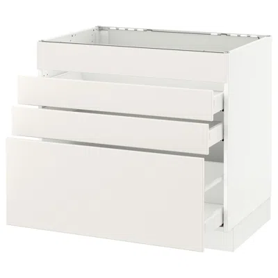 Ikea Sektion Base Cabinet For/cooktop W/3 Drawers, White Maximera/veddinge White, 36x24x30 "