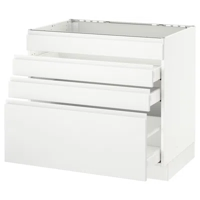 Ikea Sektion Base Cabinet For/cooktop W/3 Drawers, White Maximera/voxtorp Matte White, 36x24x30 "