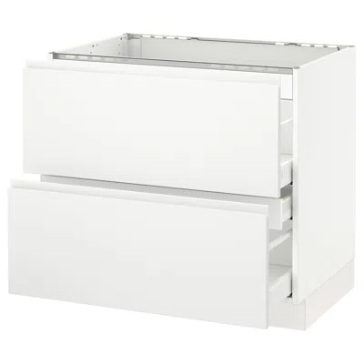 Ikea Sektion Base Cabinet For/cooktop W/3 Drawers, White Maximera/voxtorp Matte White, 36x24x30 "