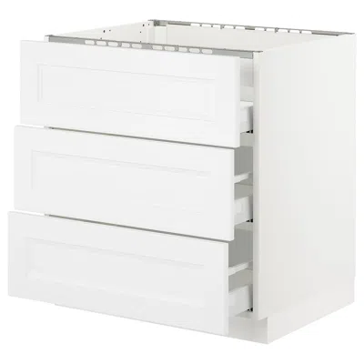 Ikea Sektion Base Cabinet For/cooktop W/3drawers, White Maximera/axstad Matte White, 30x24x30 "