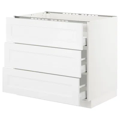 Ikea Sektion Base Cabinet For/cooktop W/3drawers, White Maximera/axstad Matte White, 36x24x30 "