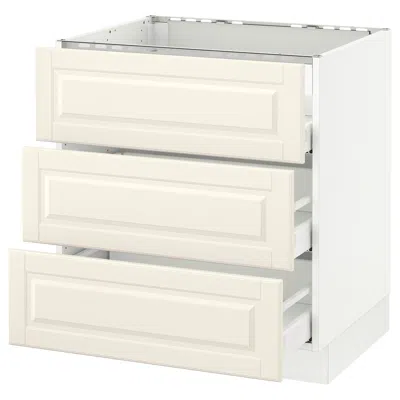Ikea Sektion Base Cabinet For/cooktop W/3drawers, White Maximera/bodbyn Off-white, 30x24x30 "