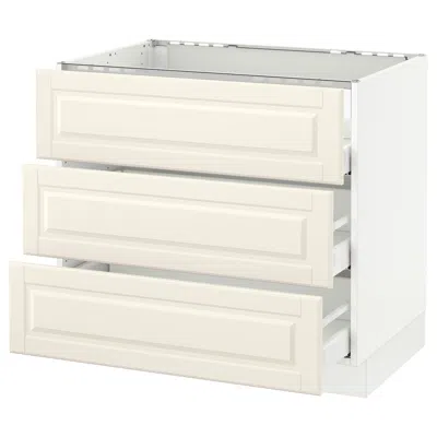 Ikea Sektion Base Cabinet For/cooktop W/3drawers, White Maximera/bodbyn Off-white, 36x24x30 "