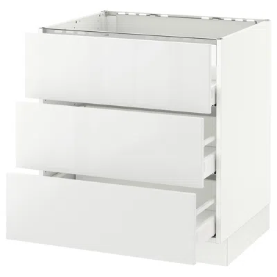 Ikea Sektion Base Cabinet For/cooktop W/3drawers, White Maximera/ringhult White, 30x24x30 "