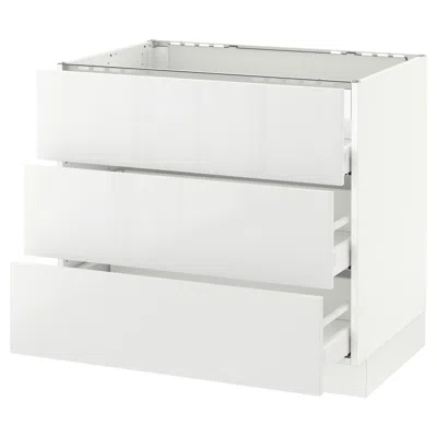 Ikea Sektion Base Cabinet For/cooktop W/3drawers, White Maximera/ringhult White, 36x24x30 "
