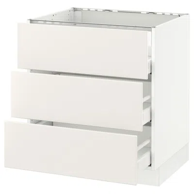 Ikea Sektion Base Cabinet For/cooktop W/3drawers, White Maximera/veddinge White, 30x24x30 "