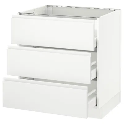 Ikea Sektion Base Cabinet For/cooktop W/3drawers, White Maximera/voxtorp Matte White, 30x24x30 "