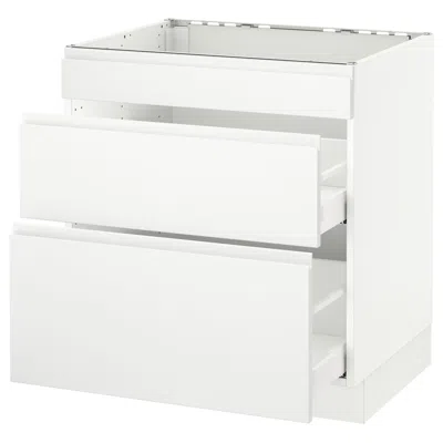 Ikea Sektion Base Cabinet For/cooktop With 2 Drawers, White Maximera/voxtorp Matte White, 30x24x30 "