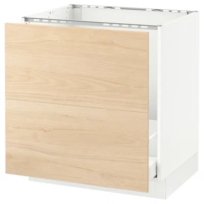 Ikea Sektion Base Cabinet For/sink & Recycling, White Maximera/askersund Light Ash Effect, 30x24x30 "