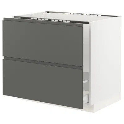 Ikea Sektion Base Cabinet For/sink & Recycling, White Maximera/voxtorp Dark Gray, 36x24x30 "