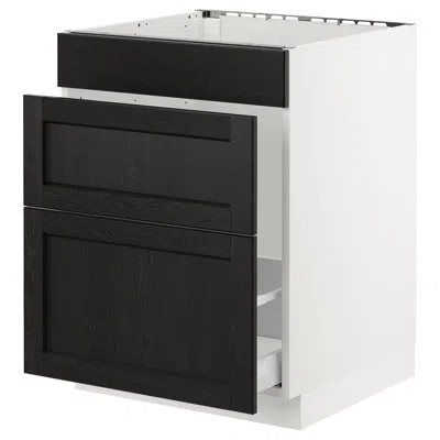 Ikea Sektion Base Cabinet For/sink & Waste Sorting, White Maximera/lerhyttan Black Stained, 24x24x30 "