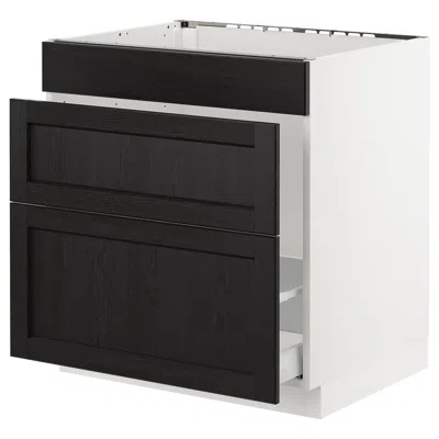 Ikea Sektion Base Cabinet For/sink & Waste Sorting, White Maximera/lerhyttan Black Stained, 30x24x30 "