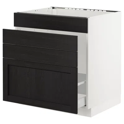 Ikea Sektion Base Cabinet For/sink & Waste Sorting, White Maximera/lerhyttan Black Stained, 30x24x30 "