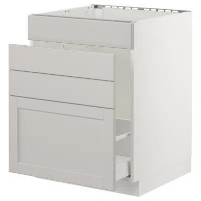 Ikea Sektion Base Cabinet For/sink & Waste Sorting, White Maximera/lerhyttan Light Gray, 24x24x30 "