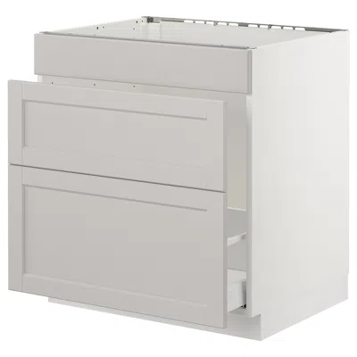 Ikea Sektion Base Cabinet For/sink & Waste Sorting, White Maximera/lerhyttan Light Gray, 30x24x30 "
