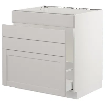 Ikea Sektion Base Cabinet For/sink & Waste Sorting, White Maximera/lerhyttan Light Gray, 30x24x30 "