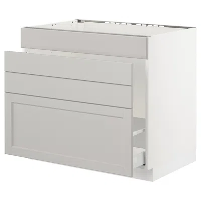 Ikea Sektion Base Cabinet For/sink & Waste Sorting, White Maximera/lerhyttan Light Gray, 36x24x30 "