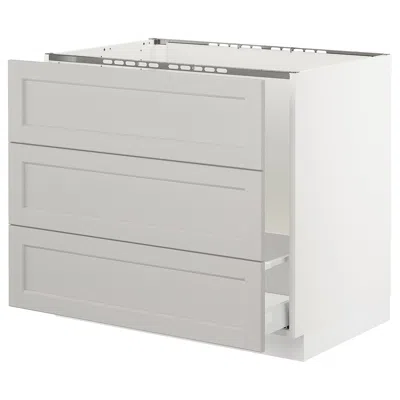 Ikea Sektion Base Cabinet For/sink & Waste Sorting, White Maximera/lerhyttan Light Gray, 36x24x30 "