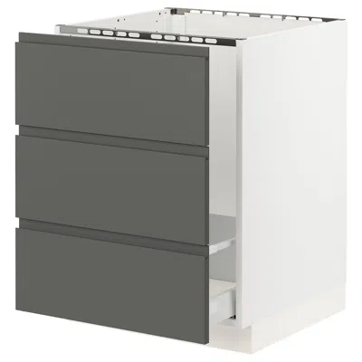 Ikea Sektion Base Cabinet For/sink & Waste Sorting, White Maximera/voxtorp Dark Gray, 24x24x30 "