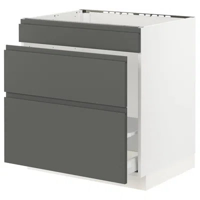 Ikea Sektion Base Cabinet For/sink & Waste Sorting, White Maximera/voxtorp Dark Gray, 30x24x30 "