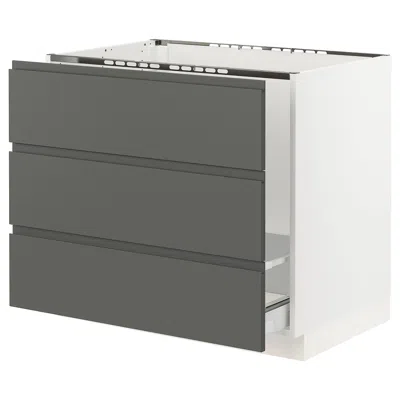 Ikea Sektion Base Cabinet For/sink & Waste Sorting, White Maximera/voxtorp Dark Gray, 36x24x30 "