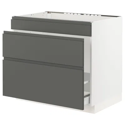 Ikea Sektion Base Cabinet For/sink & Waste Sorting, White Maximera/voxtorp Dark Gray, 36x24x30 "