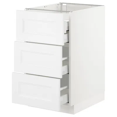 Ikea Sektion Base Cabinet W/3 Fronts & 4 Drawers, White Maximera/axstad Matte White, 18x24x30 "