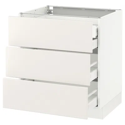 Ikea Sektion Base Cabinet W/3 Fronts & 4 Drawers, White Maximera/veddinge White, 30x24x30 "