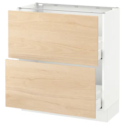 Ikea Sektion Base Cabinet With 2 Drawers, White Maximera/askersund Light Ash Effect, 30x15x30 "
