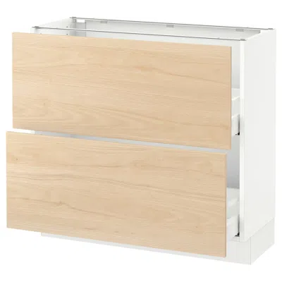 Ikea Sektion Base Cabinet With 2 Drawers, White Maximera/askersund Light Ash Effect, 36x15x30 "