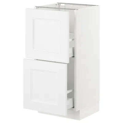 Ikea Sektion Base Cabinet With 2 Drawers, White Maximera/axstad Matte White, 15x15x30 "