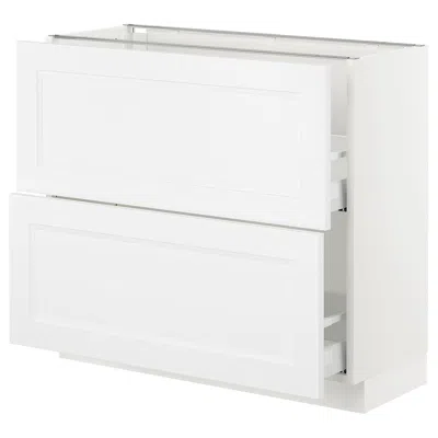 Ikea Sektion Base Cabinet With 2 Drawers, White Maximera/axstad Matte White, 36x15x30 "