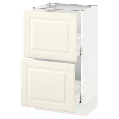 Ikea Sektion Base Cabinet With 2 Drawers, White Maximera/bodbyn Off-white, 18x15x30 "