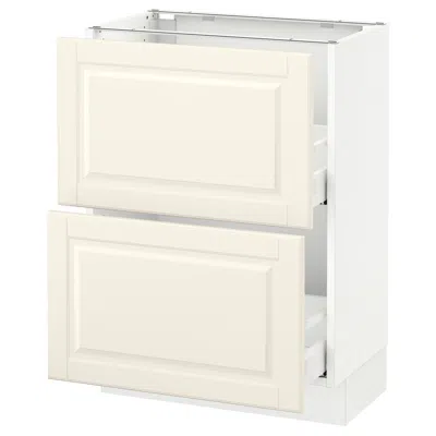 Ikea Sektion Base Cabinet With 2 Drawers, White Maximera/bodbyn Off-white, 24x15x30 "
