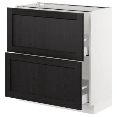 Ikea Sektion Base Cabinet With 2 Drawers, White Maximera/lerhyttan Black Stained, 30x15x30 "