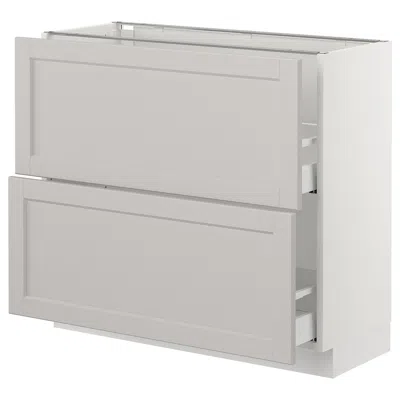 Ikea Sektion Base Cabinet With 2 Drawers, White Maximera/lerhyttan Light Gray, 36x15x30 "