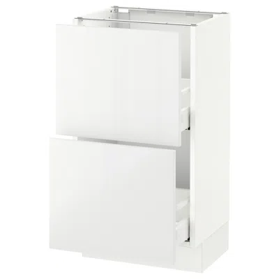 Ikea Sektion Base Cabinet With 2 Drawers, White Maximera/ringhult White, 18x15x30 "