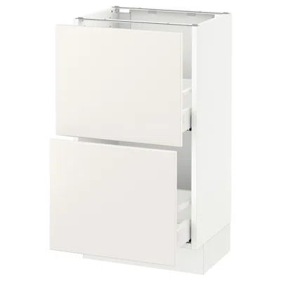 Ikea Sektion Base Cabinet With 2 Drawers, White Maximera/veddinge White, 18x15x30 "