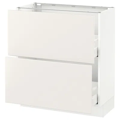 Ikea Sektion Base Cabinet With 2 Drawers, White Maximera/veddinge White, 30x15x30 "