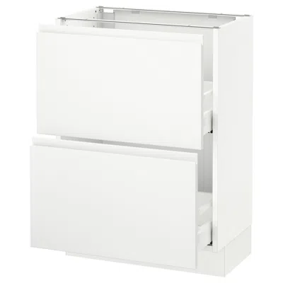 Ikea Sektion Base Cabinet With 2 Drawers, White Maximera/voxtorp Matte White, 24x15x30 "