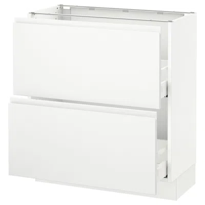 Ikea Sektion Base Cabinet With 2 Drawers, White Maximera/voxtorp Matte White, 30x15x30 "