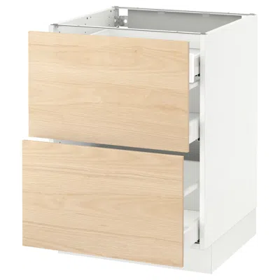 Ikea Sektion Base Cabinet With 2 Fronts/3 Drawers, White Maximera/askersund Light Ash Effect, 24x24x30 "