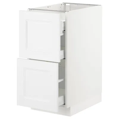 Ikea Sektion Base Cabinet With 2 Fronts/3 Drawers, White Maximera/axstad Matte White, 15x24x30 "